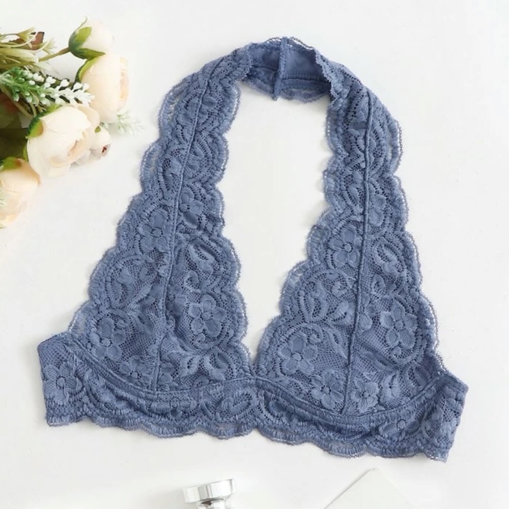 Floral Lace Halter Bralette